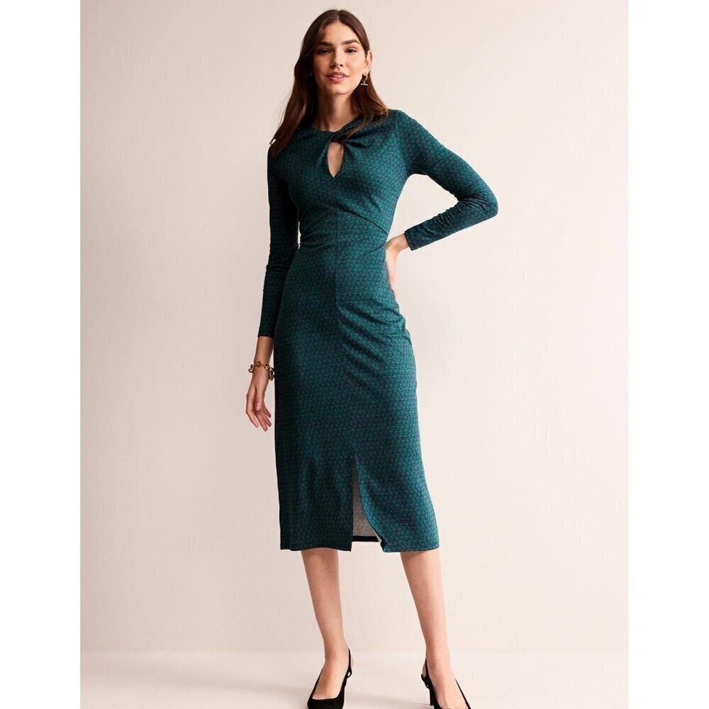 Boden Empire Knot Lily Keyhole Midi Dress Size 8